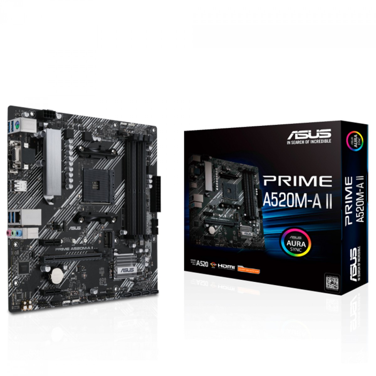 Placa Mãe Asus PRIME A520M-A II, Chipset A520, AMD AM4, mATX, DDR4, 90MB17H0-M0EAY0