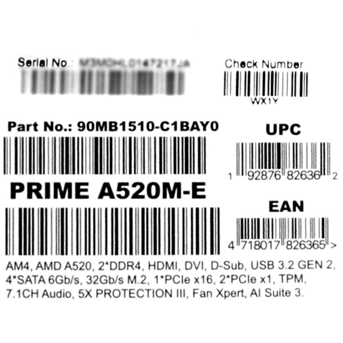 Placa Mãe Asus Prime A520M-E, Chipset A520, AMD AM4, mATX, DDR4, 90MB1510-C1BAY0