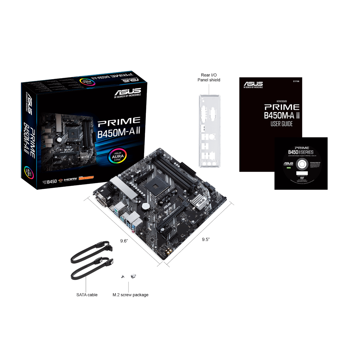 Placa Mãe Asus Prime B450M-A II, Chipset B450, AMD AM4, mATX, DDR4, 90MB15Z0-M0EAY0