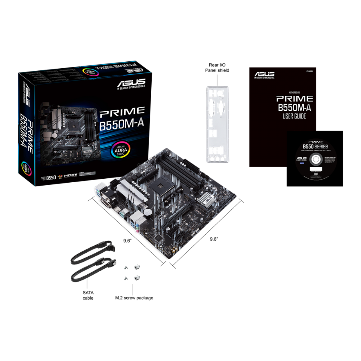Placa Mãe Asus Prime B550M-A, Chipset B550, AMD AM4, mATX, DDR4, 90MB14I0-C1BAY0