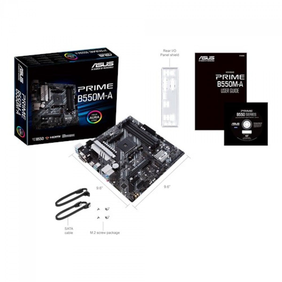 Placa Mãe Asus Prime B550M-A, Chipset B550, AMD AM4, mATX, DDR4, 90MB14I0-M0EAY0