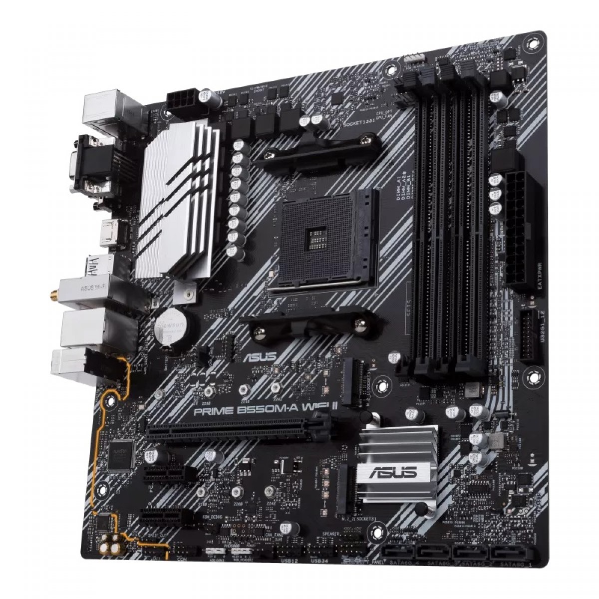 Placa Mãe Asus Prime B550M-A WiFi II, Chipset B550, AMD AM4, mATX, DDR4, 90MB19X0-M0EAY0