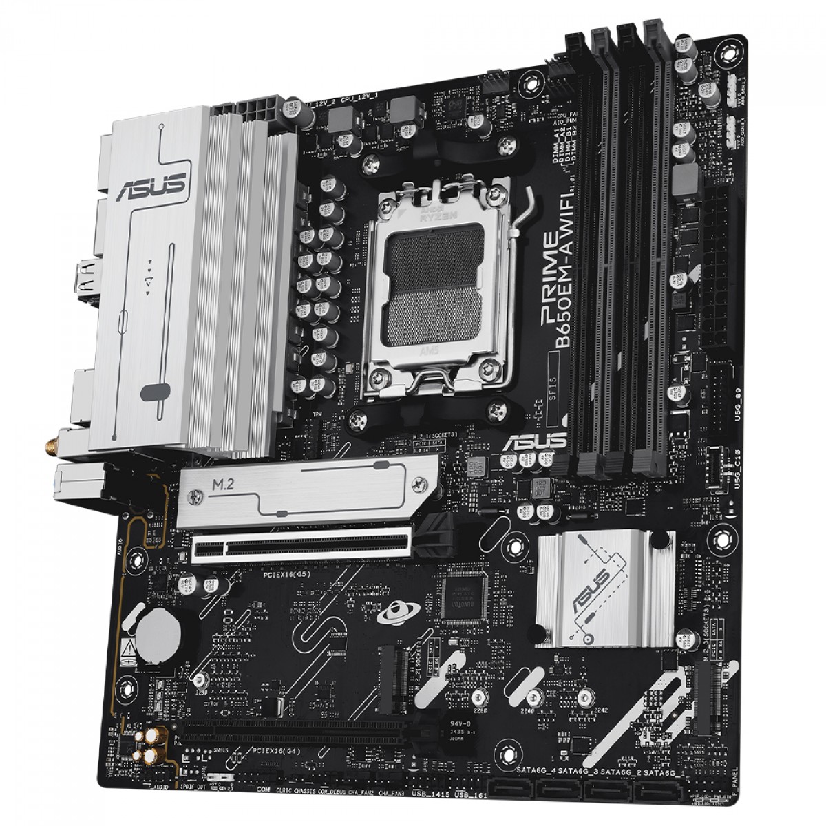 Placa Mãe Asus Prime B650EM-A WiFi, Chipset B650, AMD AM5, mATX, DDR5, 90MB1LM0-M0EAY0