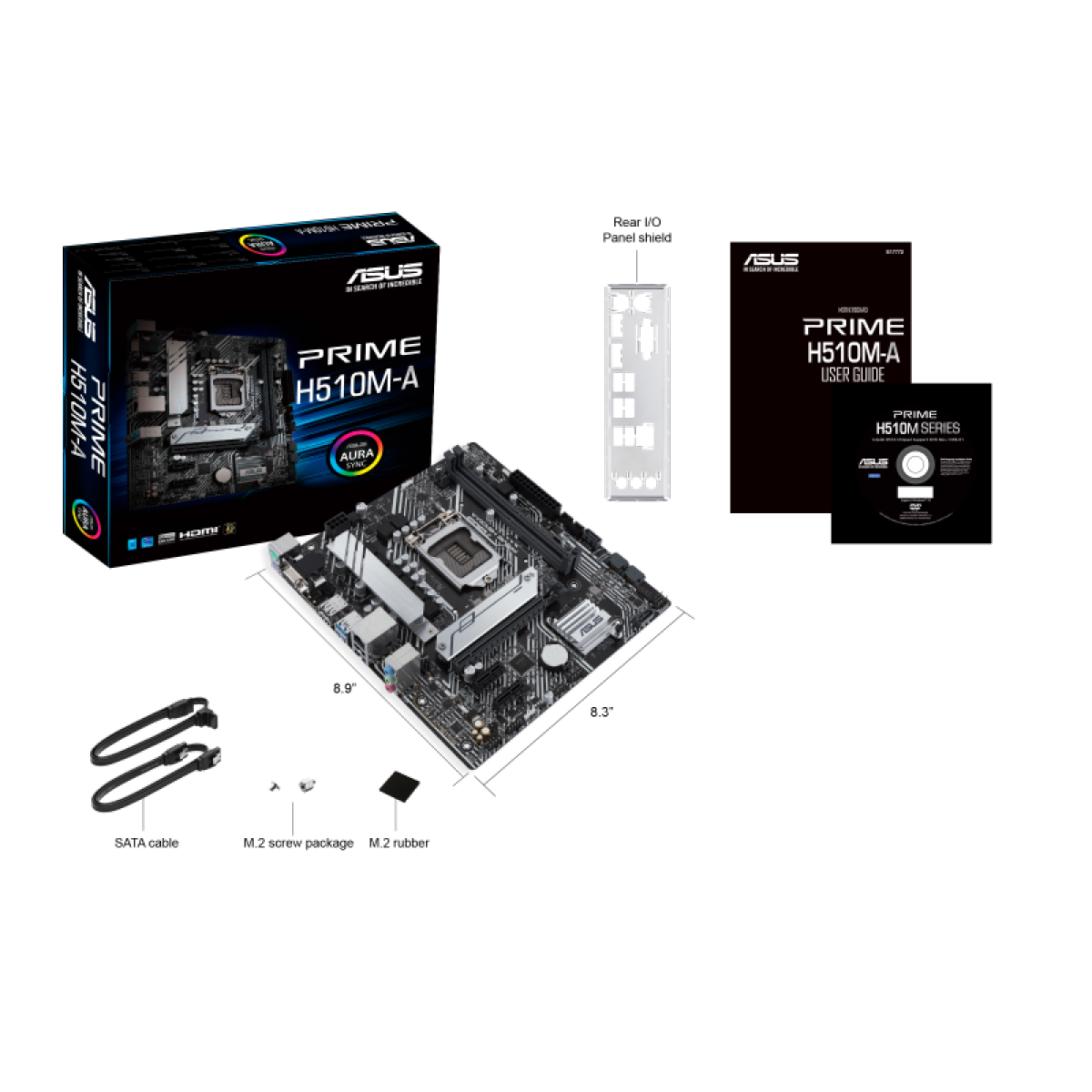 Placa Mãe ASUS PRIME H510M-A, Chipset H510, Intel LGA 1200, mATX, DDR4, 90MB17C0-M0EAY0