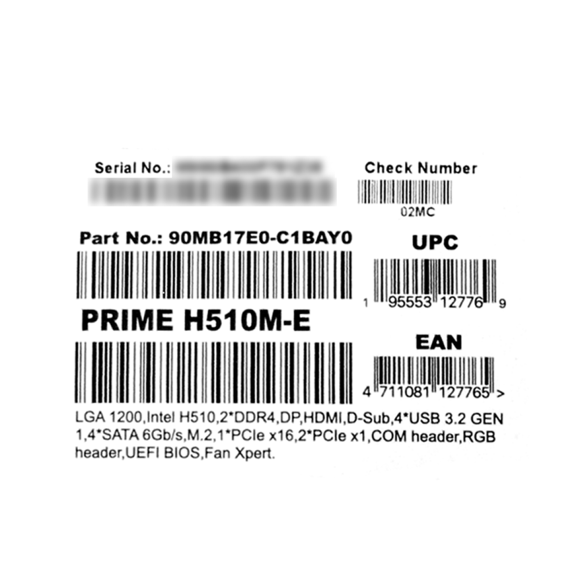 Placa Mãe ASUS PRIME H510M-E, Chipset H510, Intel LGA 1200, mATX, DDR4, 90MB17E0-C1BAY0