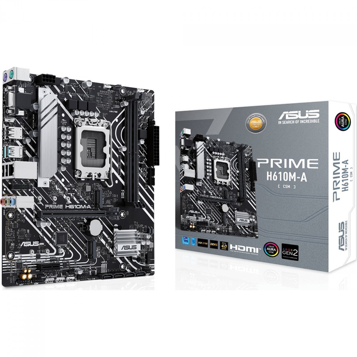 Placa Mãe Asus Prime H610M-A, Chipset H610, Intel LGA 1700, mATX, DDR5, 90MB1G20-M0EAY0