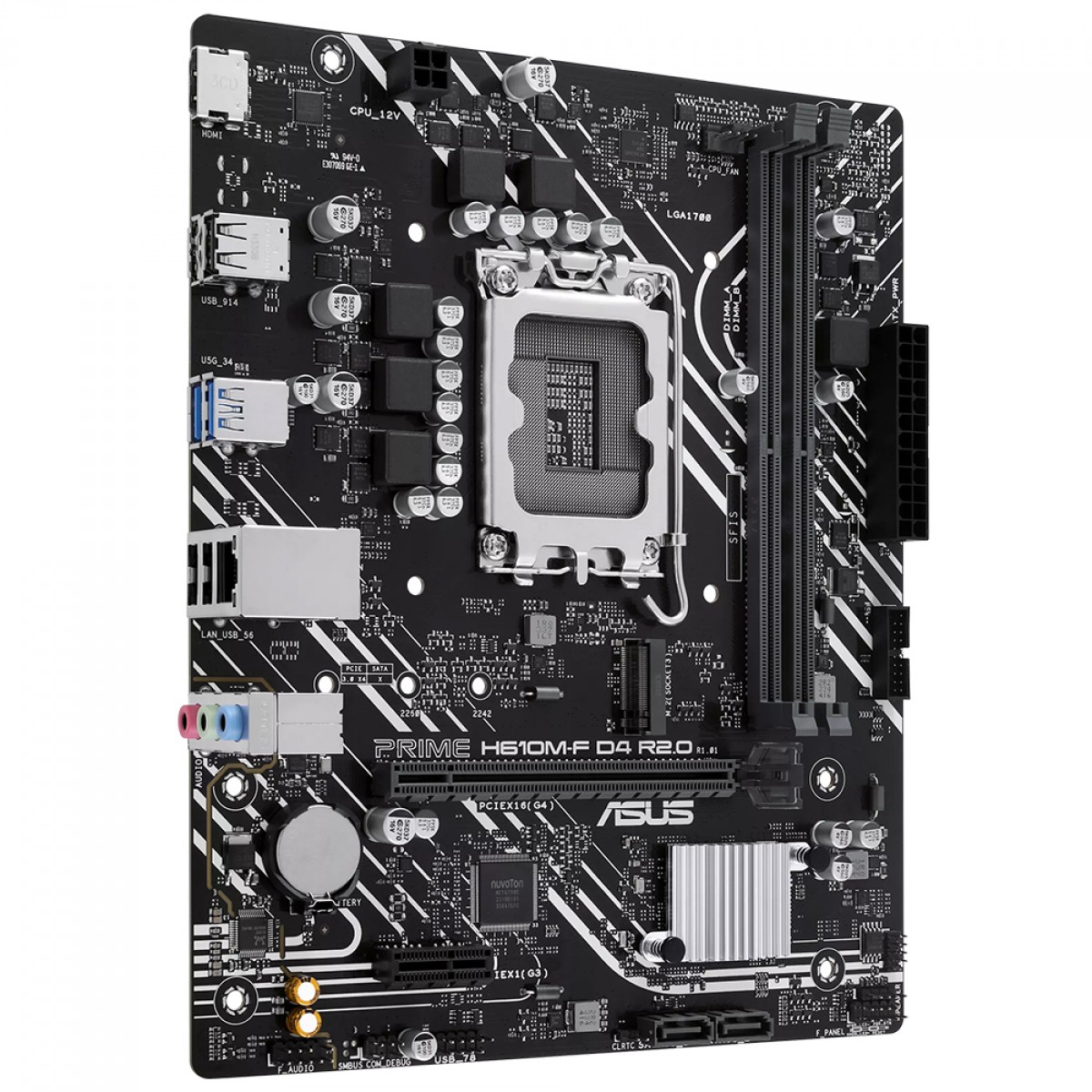 Placa Mãe Asus Prime H610M-F D4 R2.0, Chipset H610, Intel LGA 1700, mATX, DDR4, 90MB1H70-M0EAY0