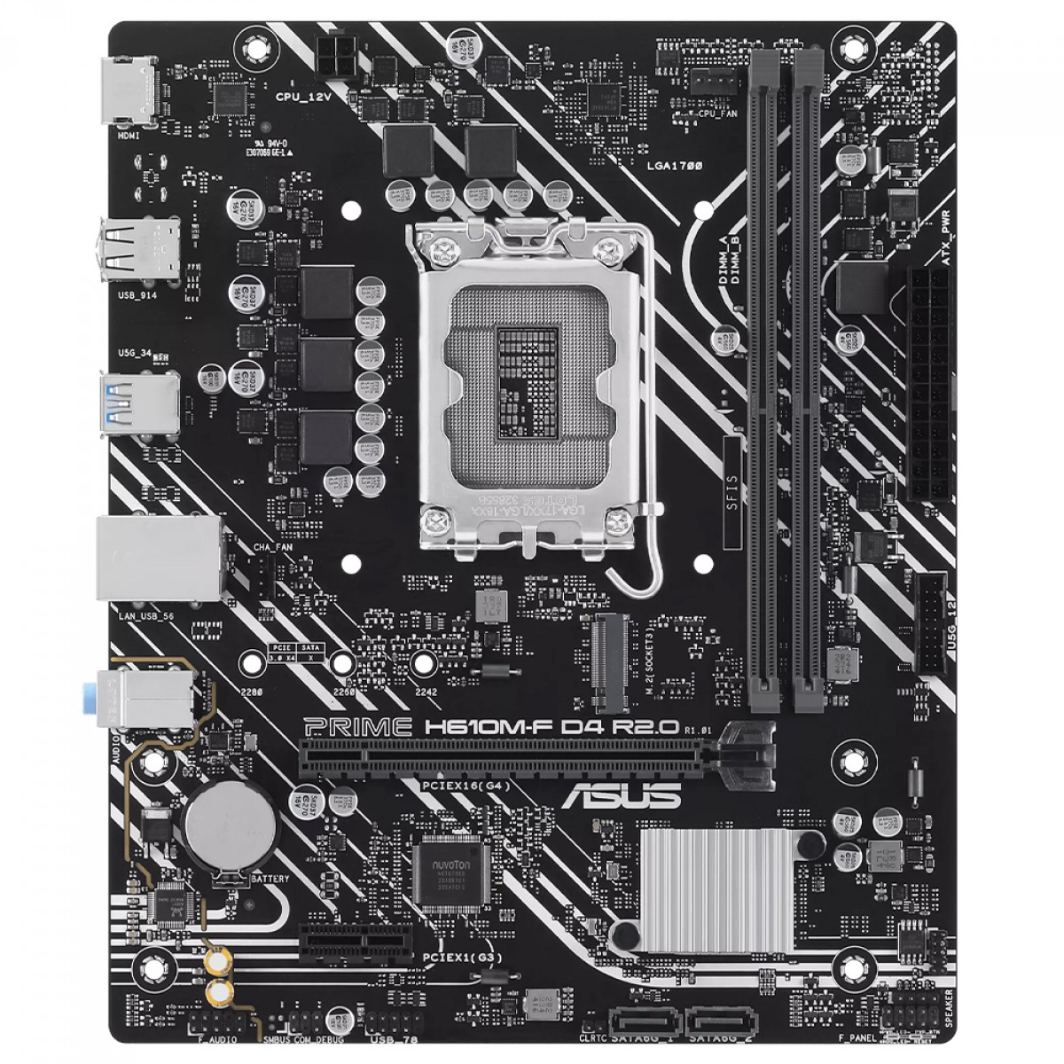 Placa Mãe Asus Prime H610M-F D4 R2.0, Chipset H610, Intel LGA 1700, mATX, DDR4, 90MB1H70-M0EAY0