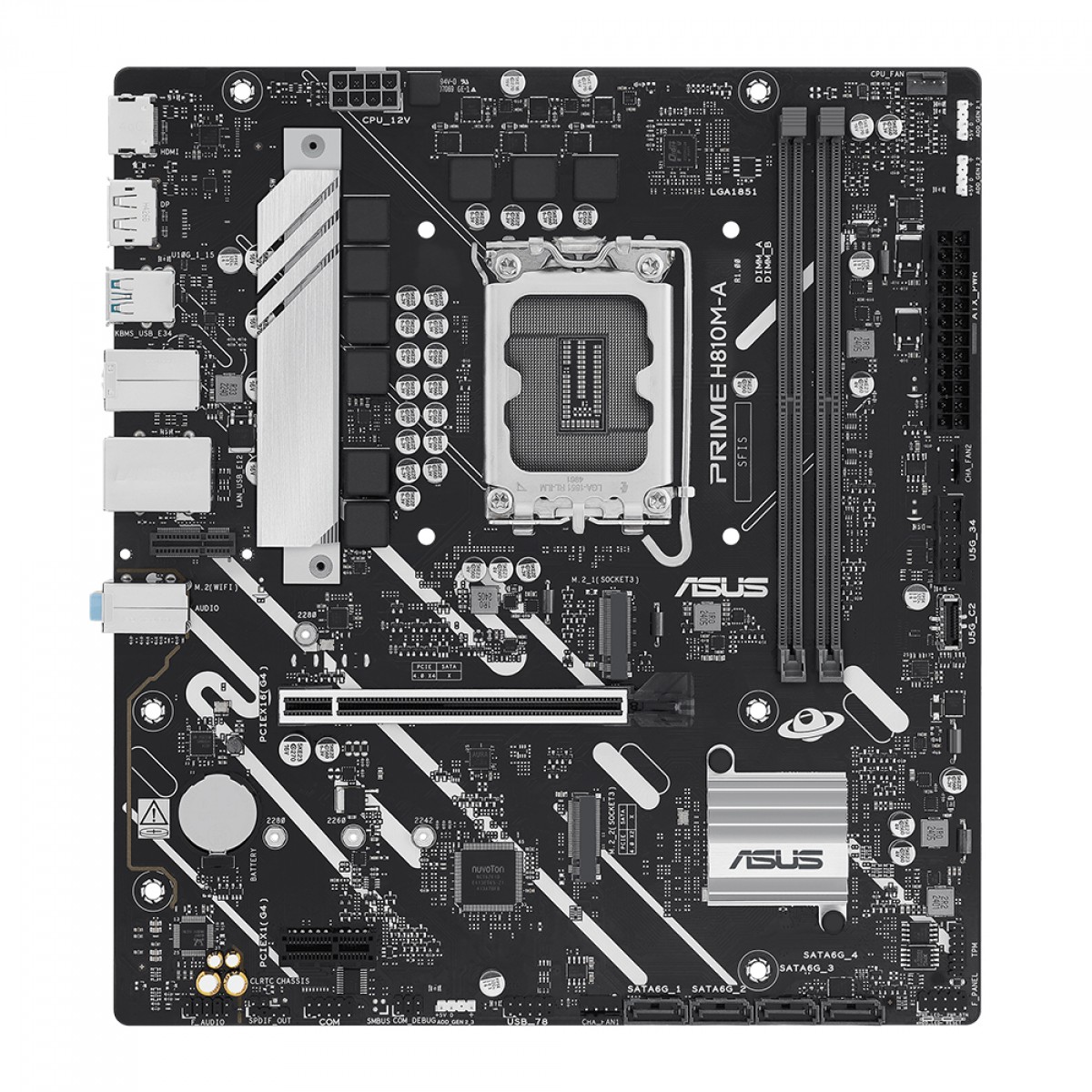 Placa Mãe Asus Prime H810M-A, Chipset H810, Intel LGA 1851, mATX, DDR5, 90MB1KK0-M0EAY0