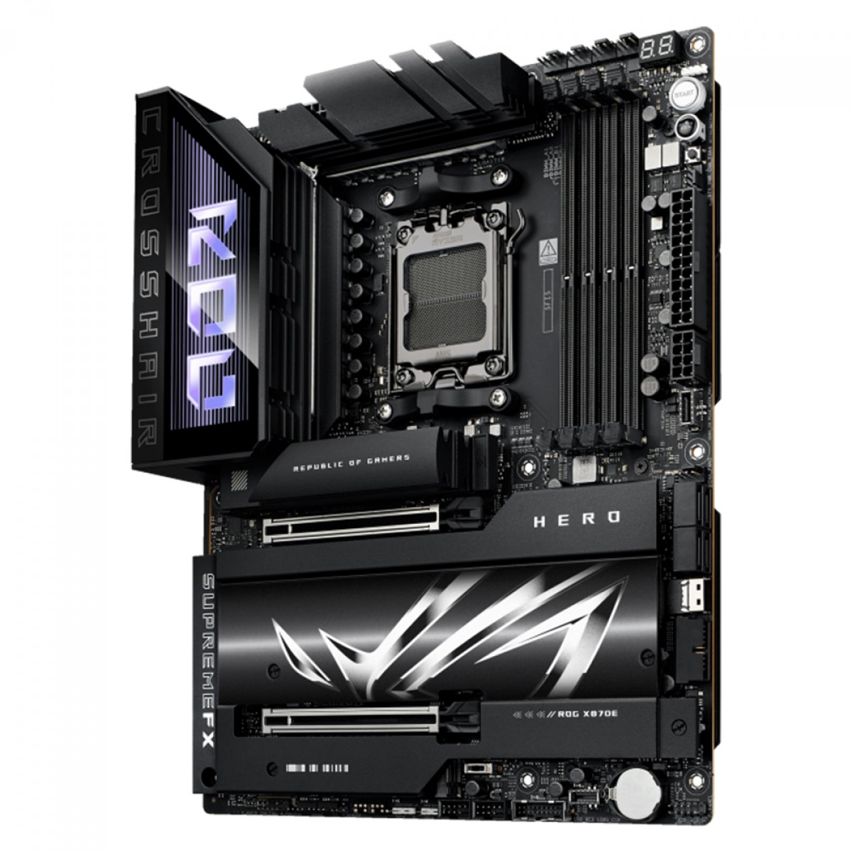 Placa Mãe Asus ROG Crosshair X870E Hero, Chipset X870E, AMD AM5, WiFi 7, ATX, DDR5