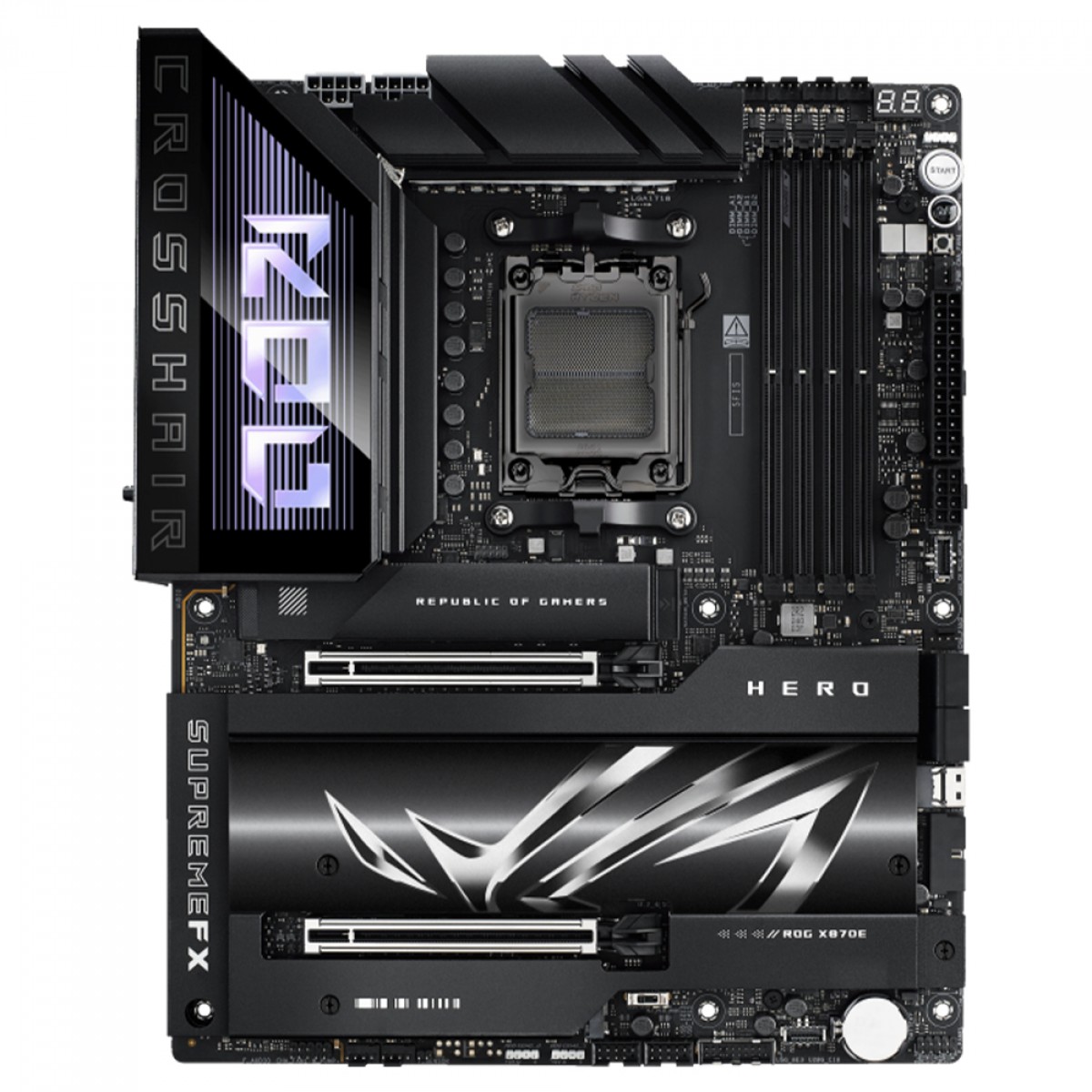 Placa Mãe Asus ROG Crosshair X870E Hero, Chipset X870E, AMD AM5, WiFi 7, ATX, DDR5