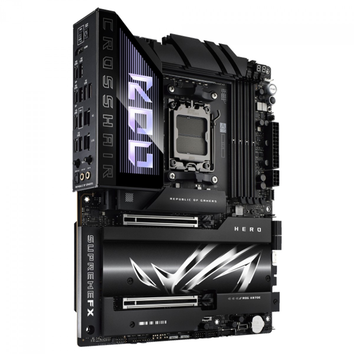 Placa Mãe Asus ROG Crosshair X870E Hero, Chipset X870E, AMD AM5, WiFi 7, ATX, DDR5