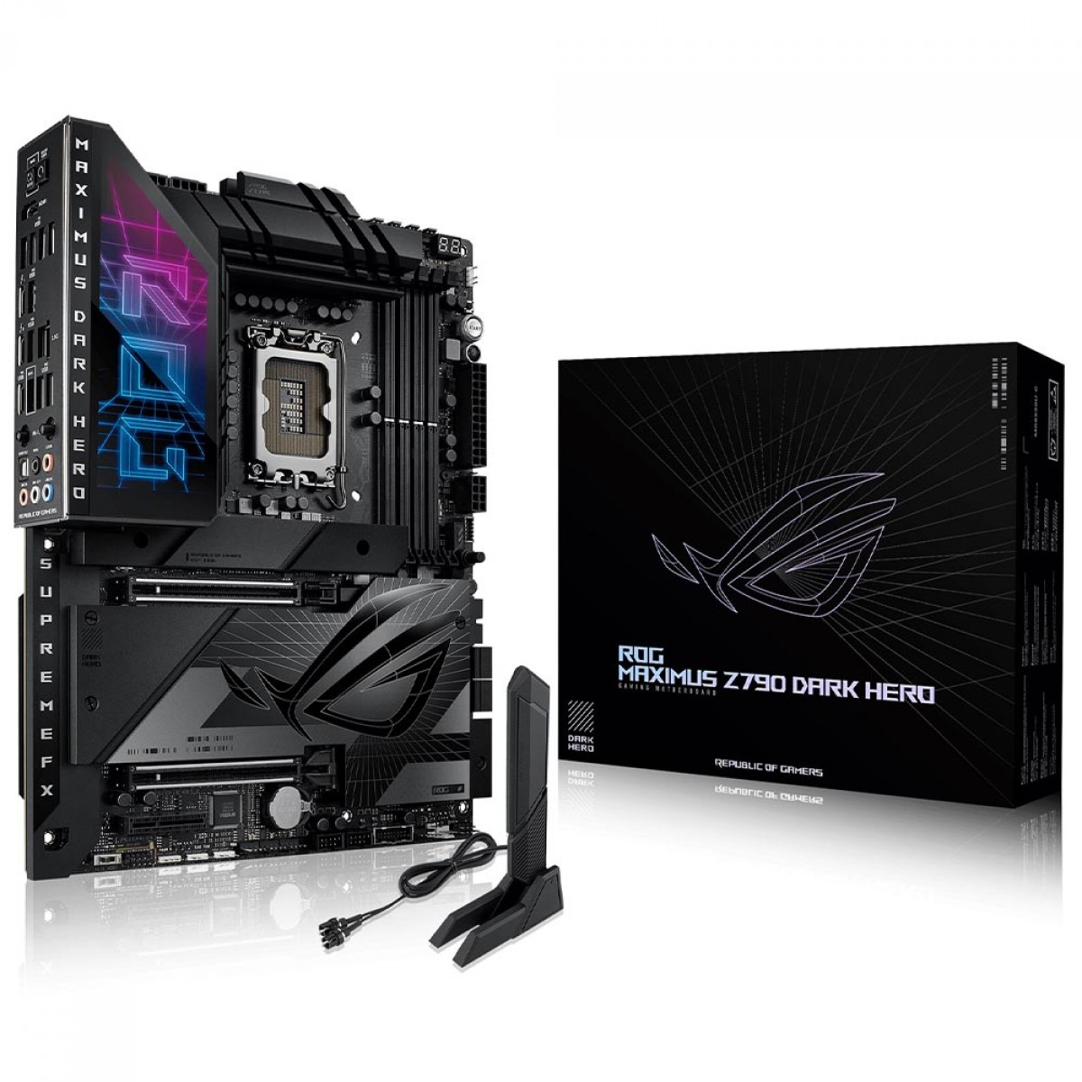 Placa Mãe Asus Rog Maximus Z790 Dark Hero, Chipset Z790, Wi-Fi, Intel LGA 1700, ATX, DDR5, 90MB1F90-M0EAY0