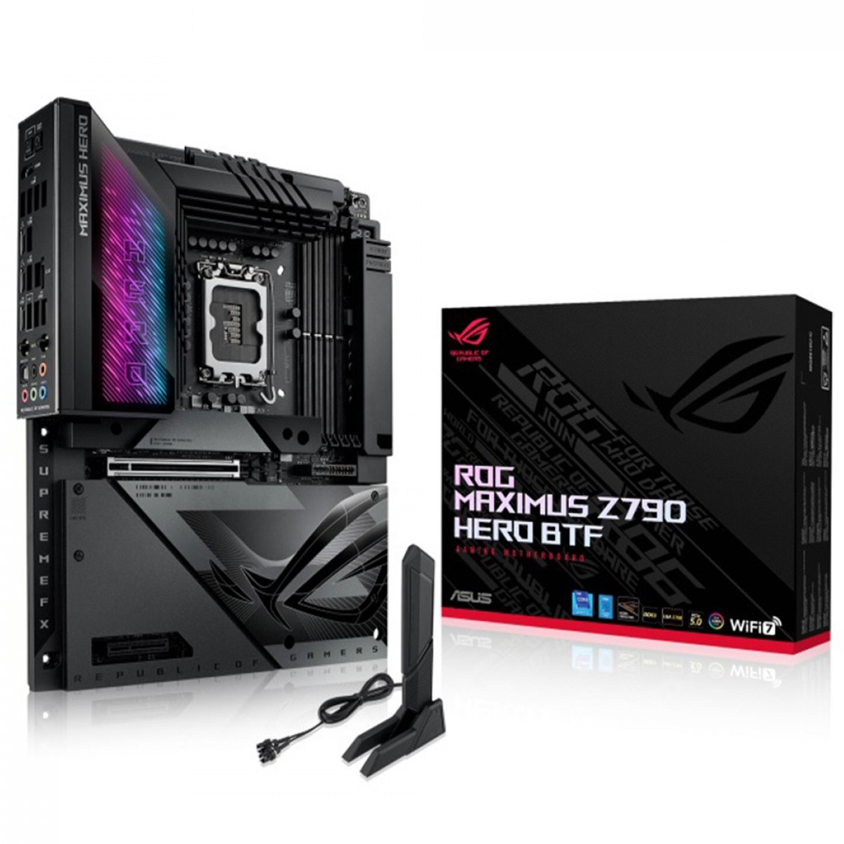 Placa Mãe Asus Rog Maximus Z790 Hero BTF, Intel LGA 1700, ATX, DDR5, 90MB1H50-M0EAY0 