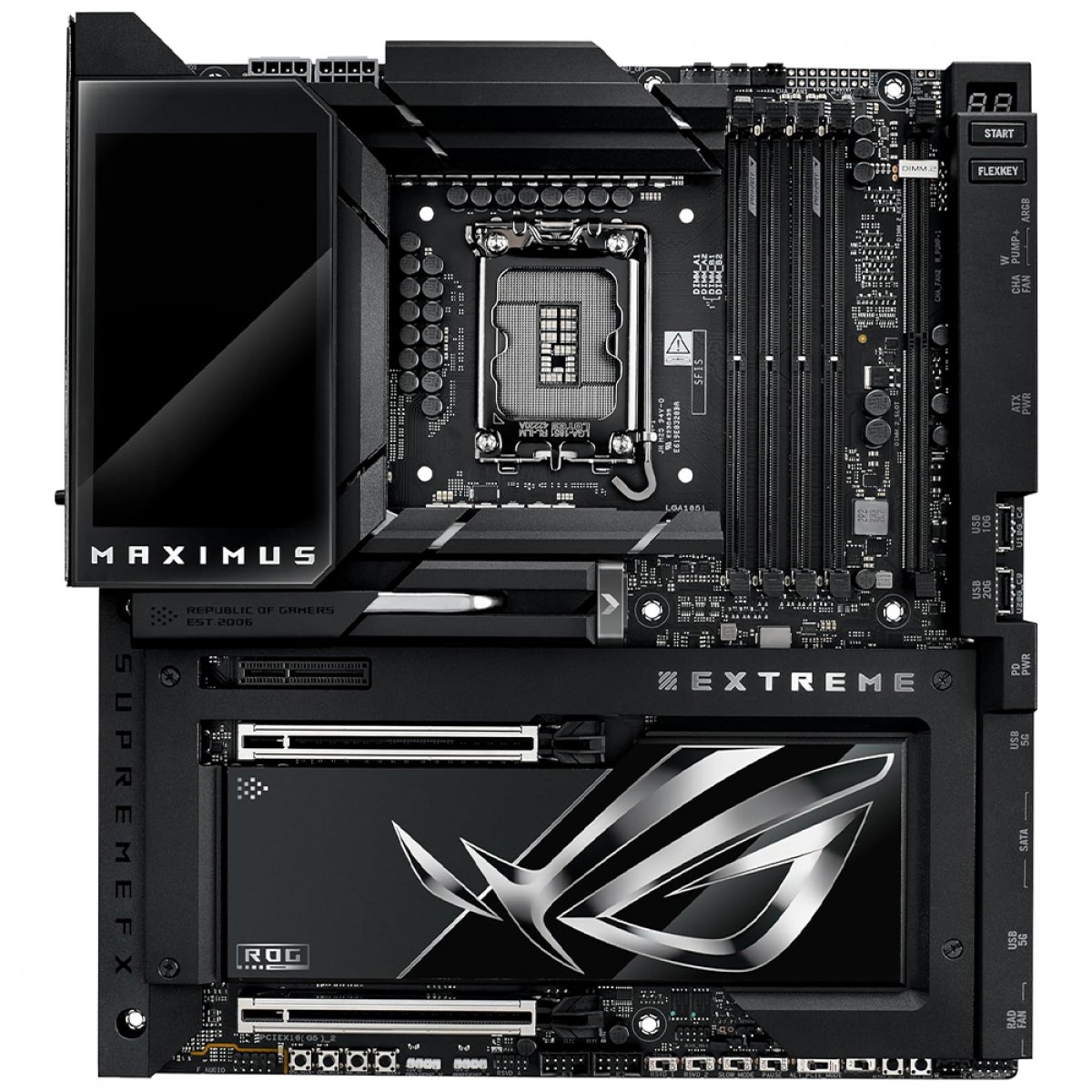 Placa Mãe Asus Rog Maximus Z890 Extreme, Chipset Z890, Intel LGA 1851, WiFi, EATX, DDR5