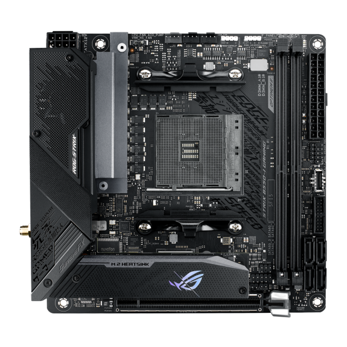 Placa Mãe ASUS ROG Strix B550-I Gaming, Chipset B550, AMD AM4, WI-Fi, Mini-ITX, DDR4, 90MB14L0-M0EAY0