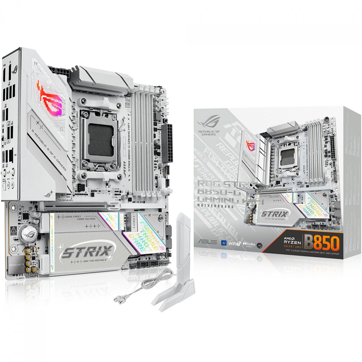 Placa Mãe Asus Rog Strix B850-G WIFI, Chipset B850, AMD AM5, mATX, DDR5, 90MB1M30-M0EAY0