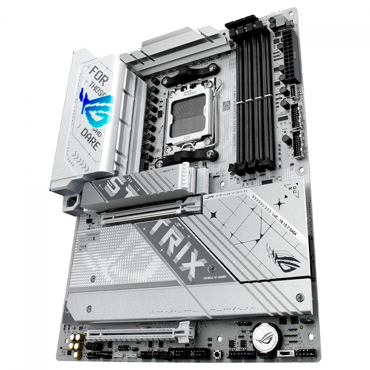 Placa Mãe Asus ROG Strix X870-A Gaming WiFi, Chipset X870, AMD AM5, ATX, DDR5, White, 90MB1IF0-M0EAY0