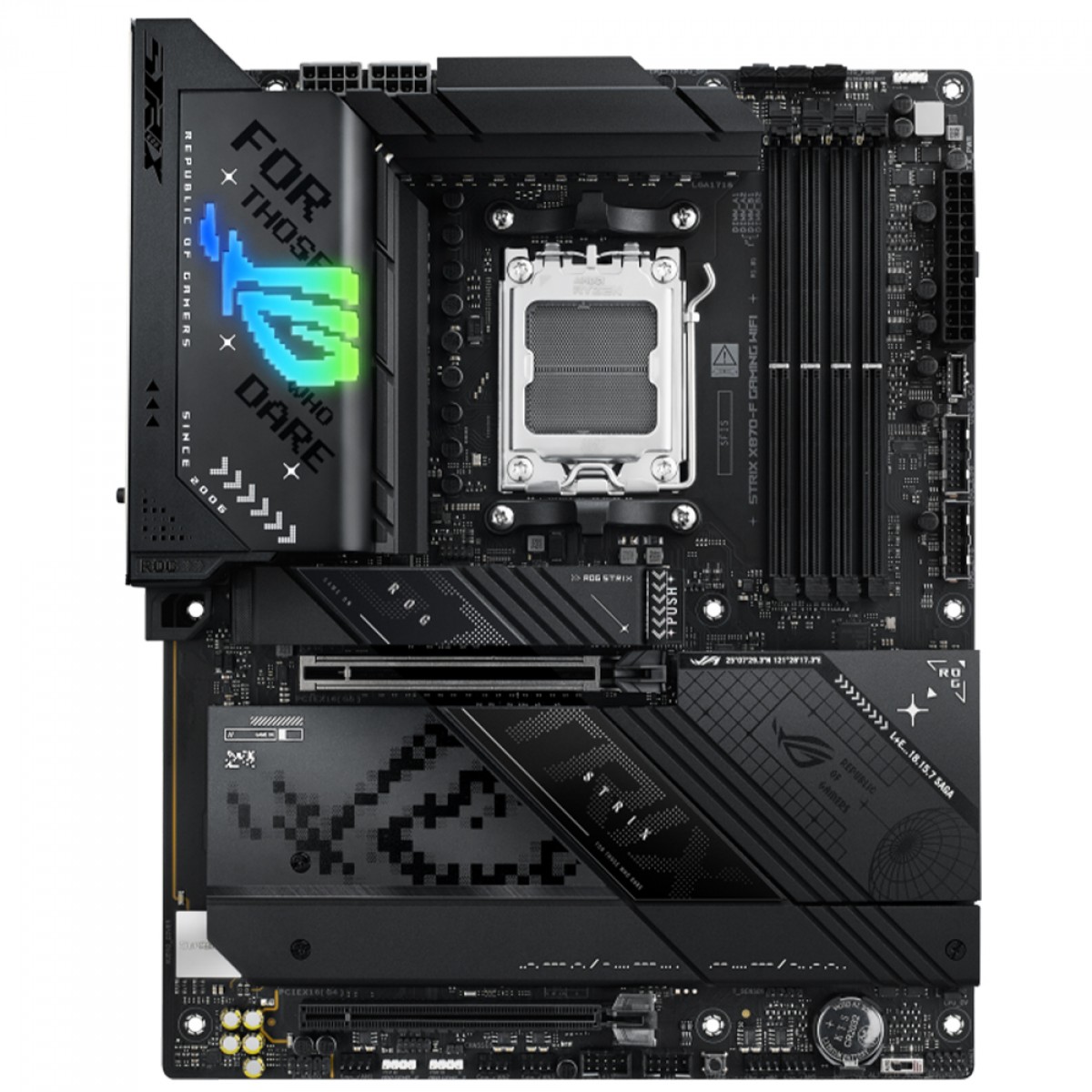 Placa Mãe Asus ROG Strix X870-F Gaming WiFi, Chipset X870, AMD AM5, ATX, DDR5, 90MB1IV0-M0EAY0