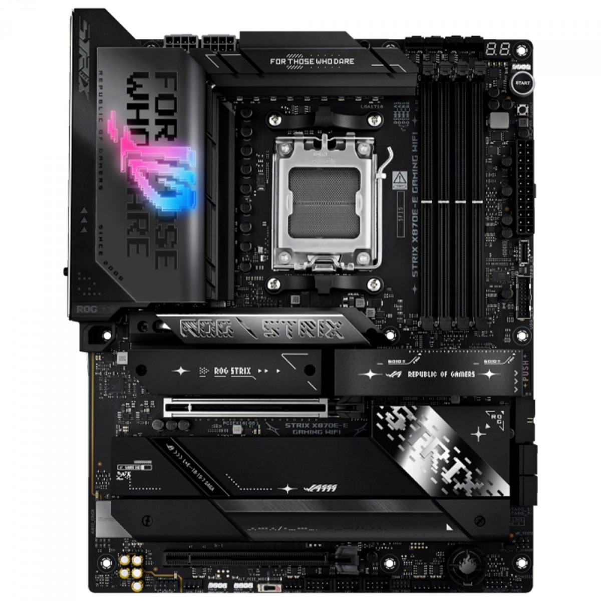 Placa Mãe Asus ROG Strix X870E-E Gaming WiFi, Chipset X870E, AMD AM5, ATX, DDR5