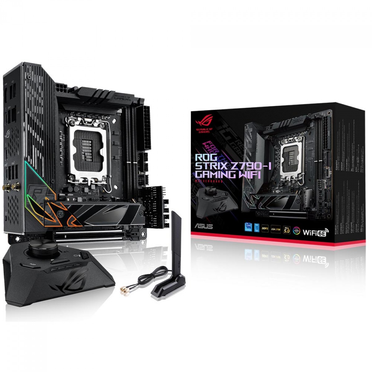 Placa Mãe Asus Rog Strix Z790-I Gaming WIFI, Chipset Z790, Intel LGA 1700, mITX, DDR5, 90MB1CM0-M0EAY0
