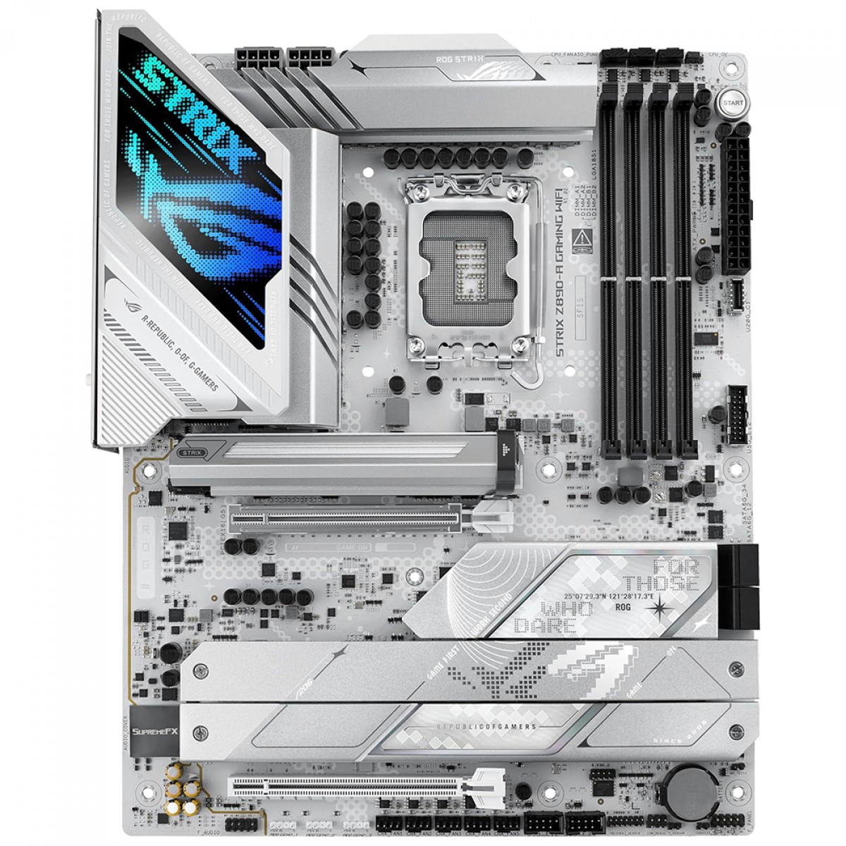 Placa Mãe Asus Rog Strix Z890-A Gaming WiFi, Chipset Z890, Intel LGA 1851, ATX, DDR5, White