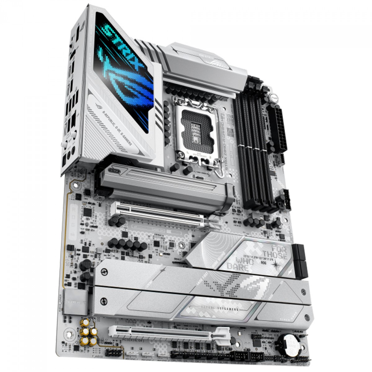 Placa Mãe Asus Rog Strix Z890-A Gaming WiFi, Chipset Z890, Intel LGA 1851, ATX, DDR5, White
