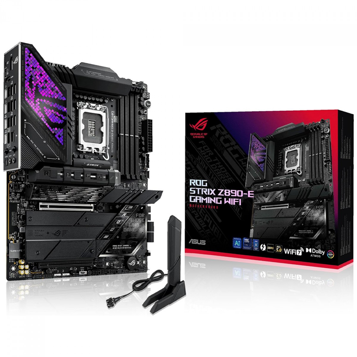 Placa Mãe Asus Rog Strix Z890-E Gaming WiFi, Chipset Z890, Intel LGA 1851, ATX, DDR5