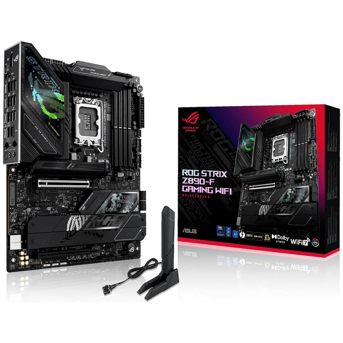 Placa Mãe Asus Rog Strix Z890-F Gaming WiFi, Chipset Z890, Intel LGA 1851, ATX, DDR5