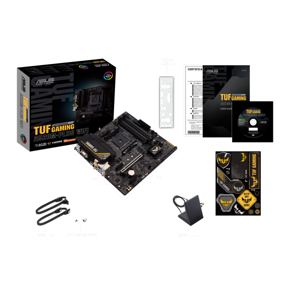 Placa Mãe Asus TUF Gaming A520M-PLUS WIFI, Chipset A520, AMD AM4, mATX, DDR4, 90MB17F0-M0EAY0