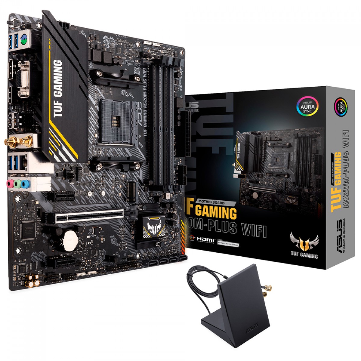 Placa Mãe Asus TUF Gaming A520M-PLUS WIFI, Chipset A520, AMD AM4, mATX, DDR4, 90MB17F0-M0EAY0