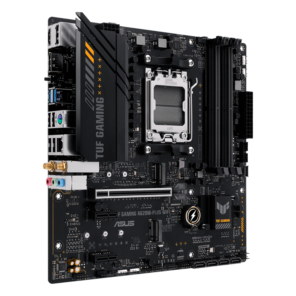 Placa Mãe Asus TUF Gaming A620M-PLUS WIFI, Chipset A620, AMD AM5, m-ATX, DDR5, 90MB1F00-M0EAY0