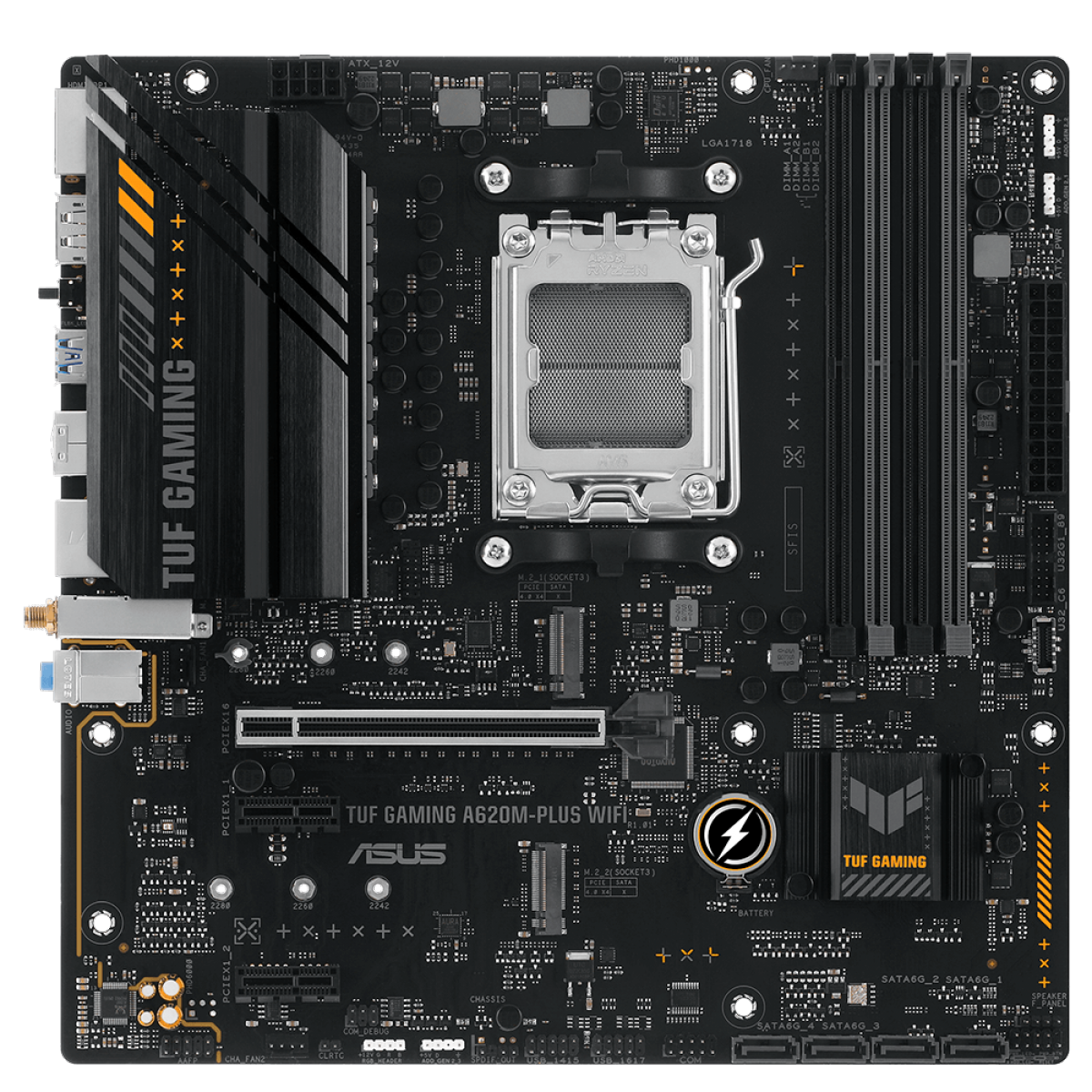 Placa Mãe Asus TUF Gaming A620M-PLUS WIFI, Chipset A620, AMD AM5, m-ATX, DDR5, 90MB1F00-M0EAY0