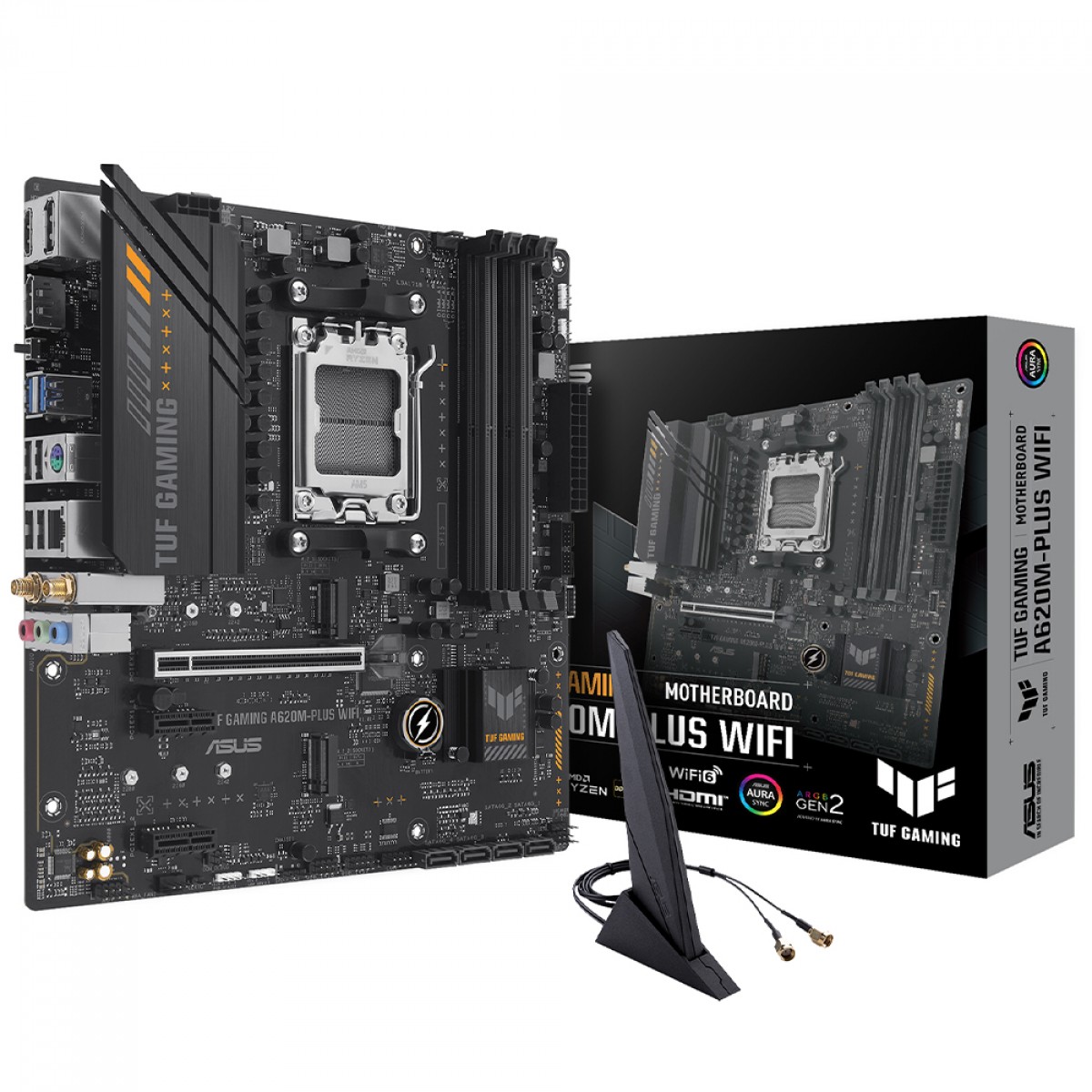 Placa Mãe Asus TUF Gaming A620M-PLUS WIFI, Chipset A620, AMD AM5, m-ATX, DDR5, 90MB1F00-M0EAY0