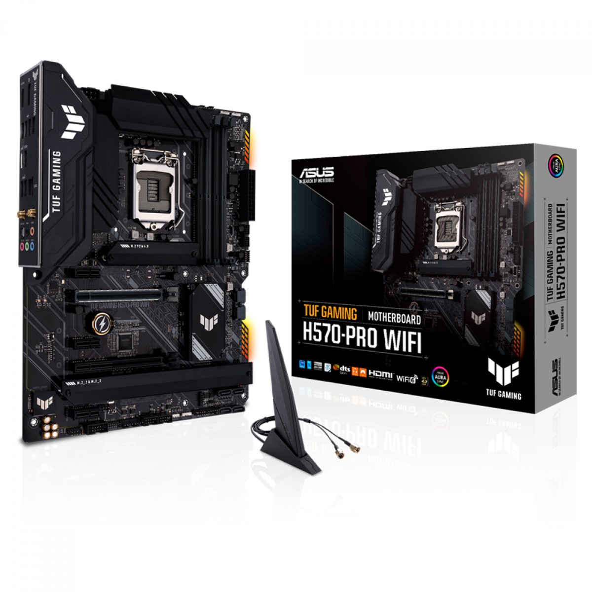 Placa Mãe Asus TUF Gaming H570-PRO Wi-fi, Chipset H570, LGA 1200, ATX, DDR4, 90MB16L0-M0EAY0