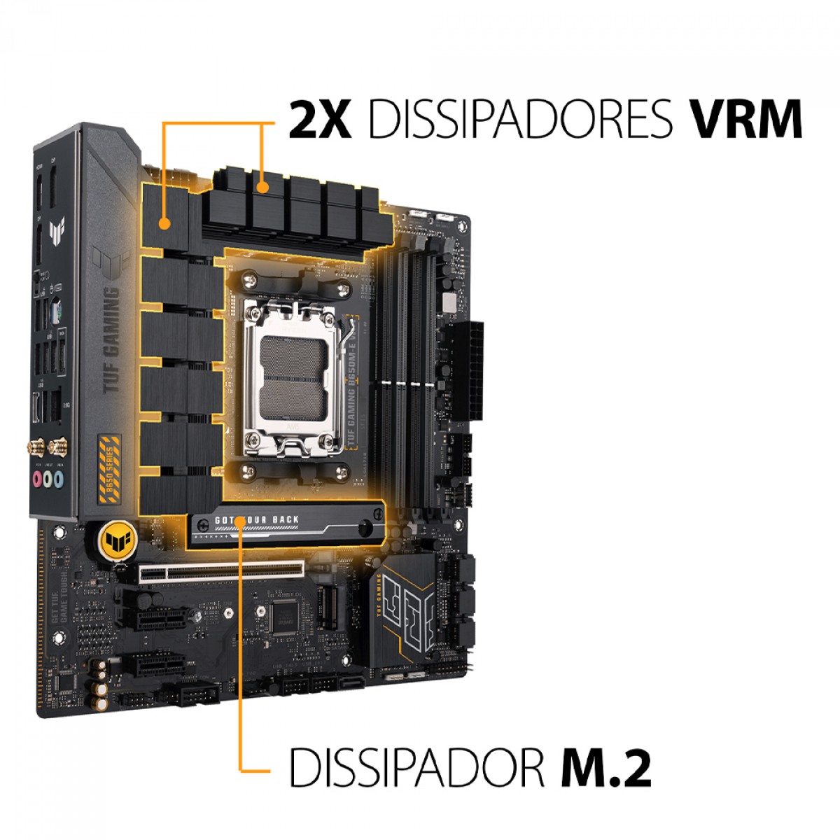 Placa Mãe Asus TUF Gaming B650M-E WIFI, Chipset B650, AMD AM5, mATX, DDR5, 90MB1FV0-M0EAY0