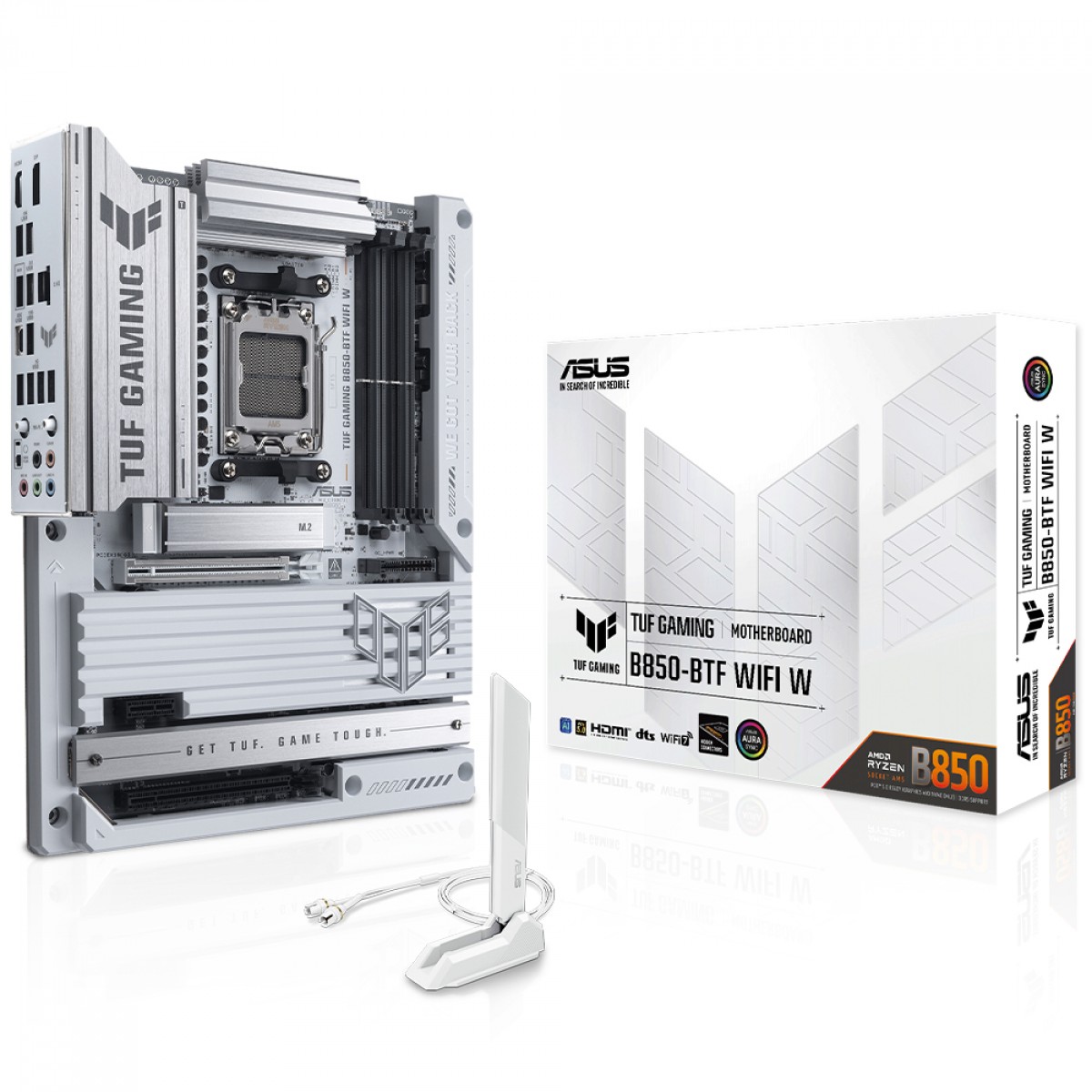 Placa Mãe Asus TUF Gaming B850-BTF WIFI W, Chipset B850, AMD AM5, ATX, DDR5, Branco, 90MB1KW0-M0EAY0