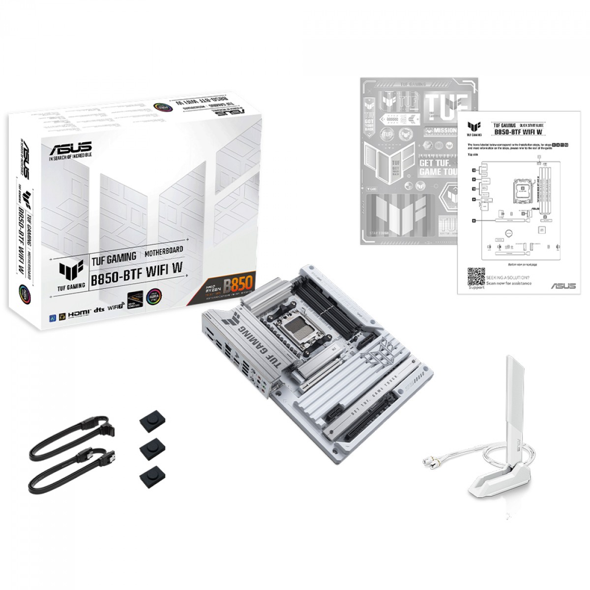 Placa Mãe Asus TUF Gaming B850-BTF WIFI W, Chipset B850, AMD AM5, ATX, DDR5, Branco, 90MB1KW0-M0EAY0