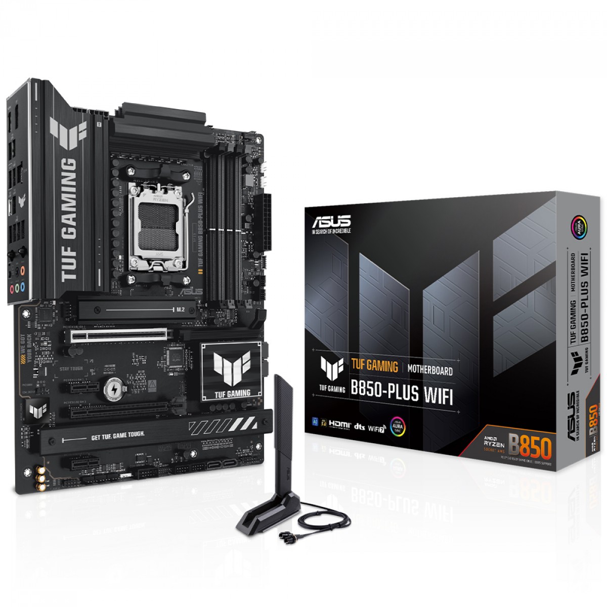 Placa Mãe Asus TUF Gaming B850-PLUS WIFI, Chipset B850, AMD AM5, ATX, DDR5, 90MB1J30-M0EAY0