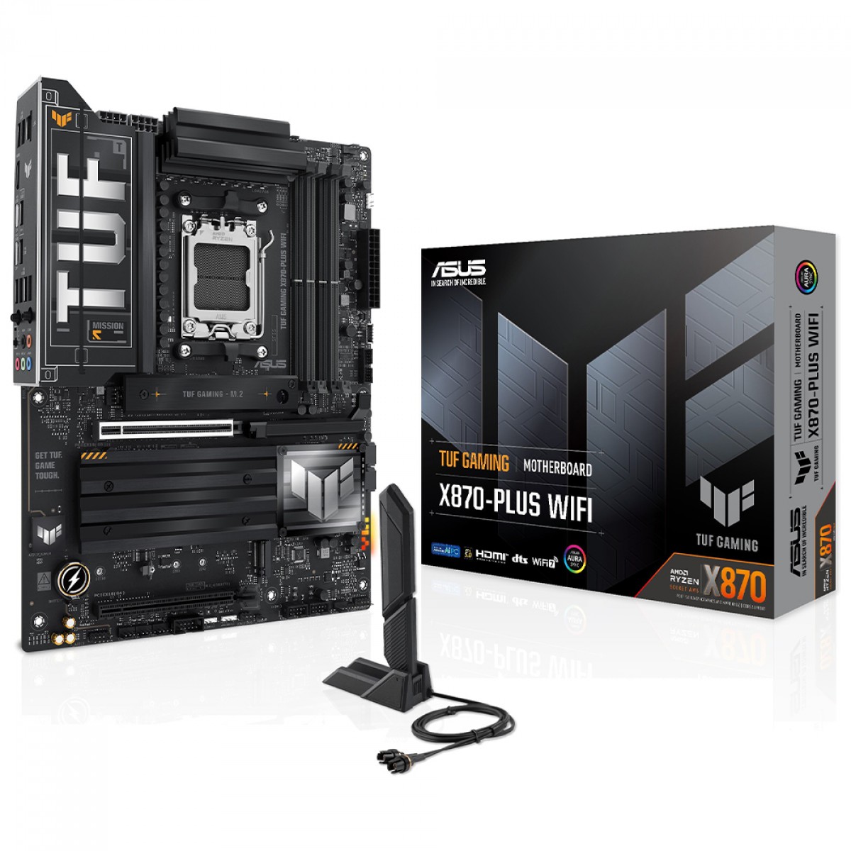Placa Mãe Asus TUF Gaming X870-Plus WiFi, Chipset X870, AMD AM5, WiFi 7, ATX, DDR5