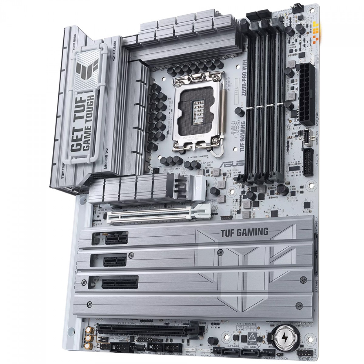 Placa Mãe Asus TUF Gaming Z890-Pro WiFi, Chipset Z890, Intel LGA 1851, ATX, DDR5, White