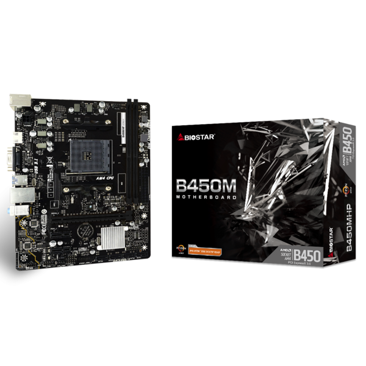 Placa Mãe Biostar B450MHP, Chipset B450, AMD AM4, mATX, DDR4