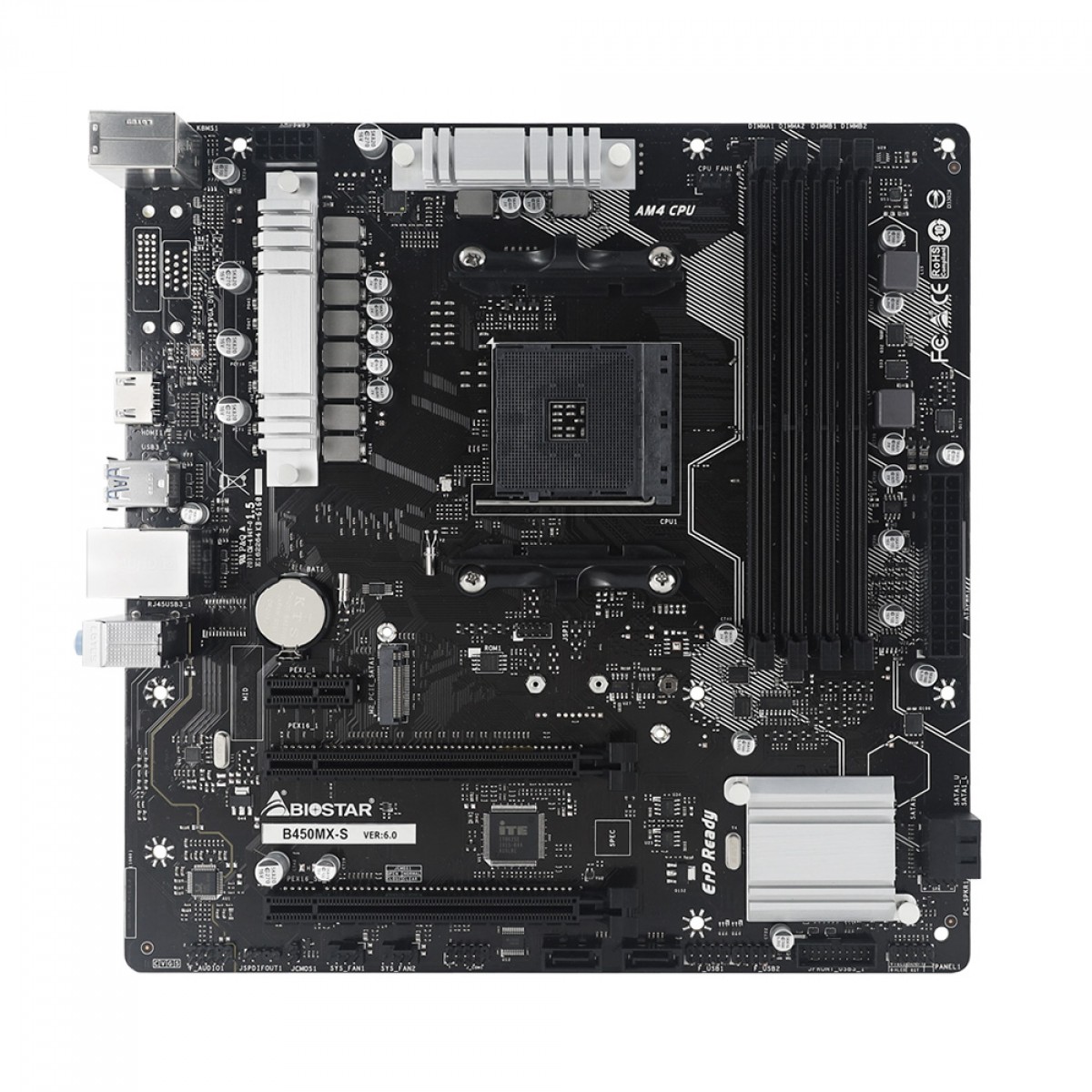 Placa Mãe Biostar B450MX-S, Chipset B450, AMD AM4, mATX, DDR4