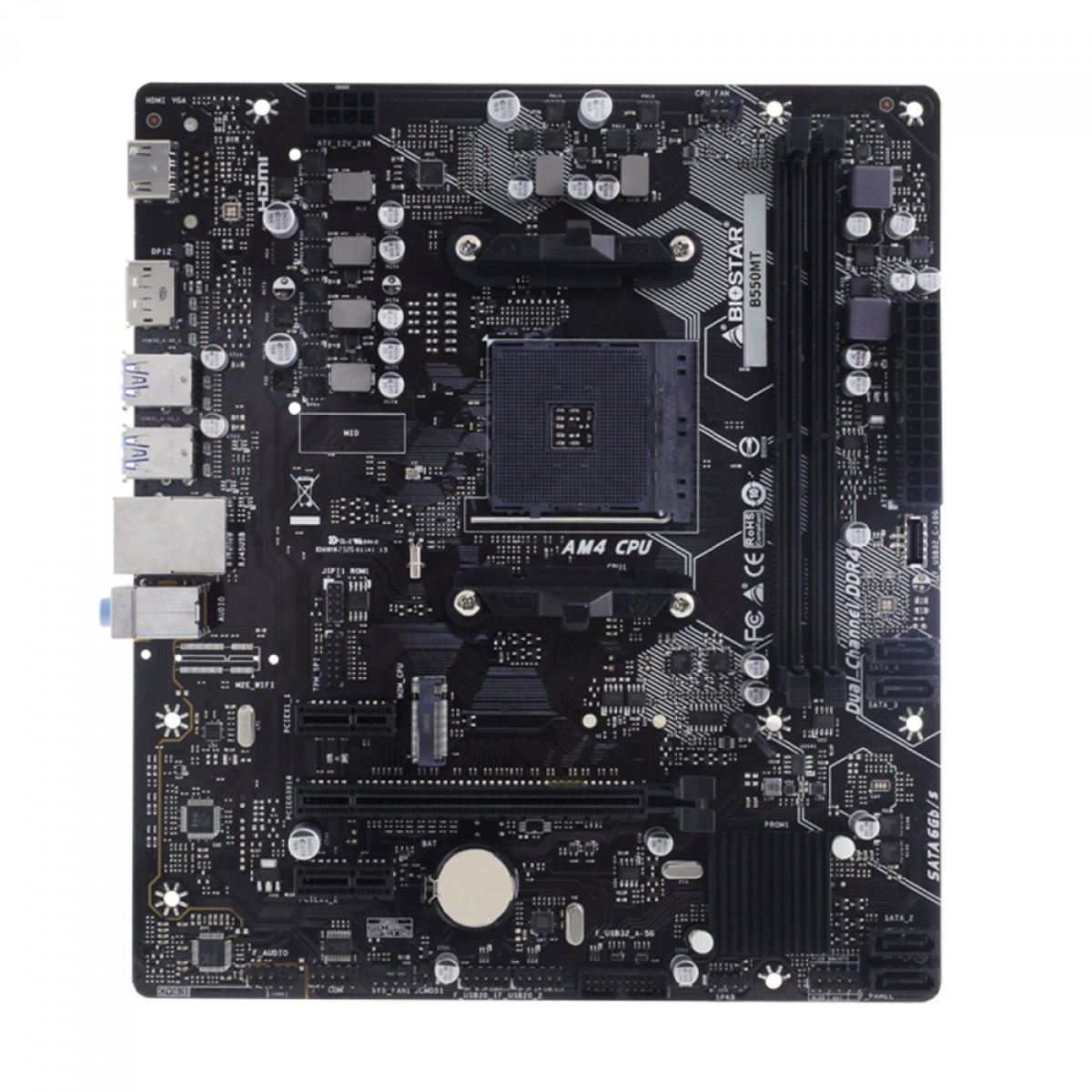 Placa Mãe Biostar B550MT, Chipset B550, AMD AM4, mATX, DDR4