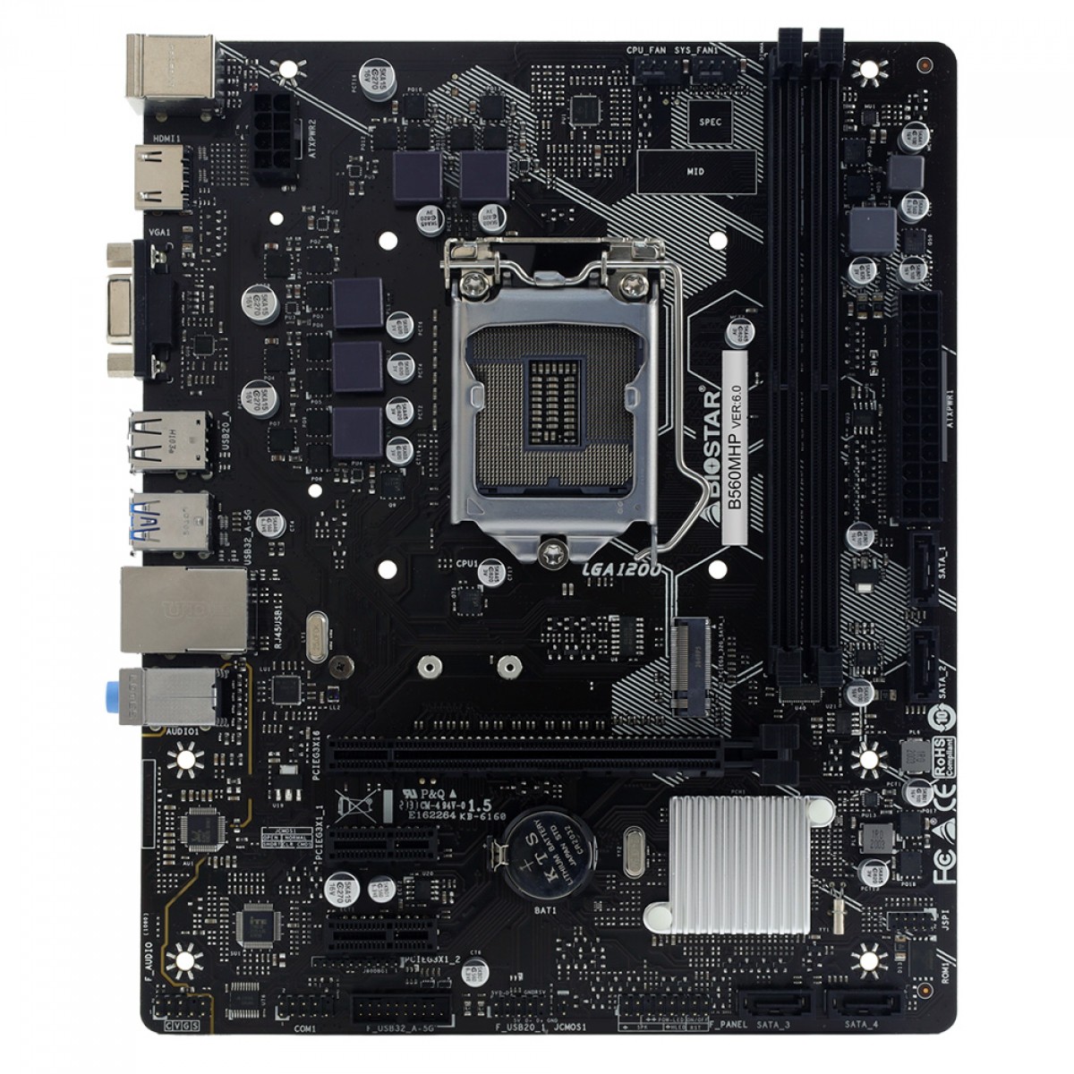 Placa Mãe Biostar B560MHP, Chipset B560, Intel LGA 1200, mATX, DDR4 