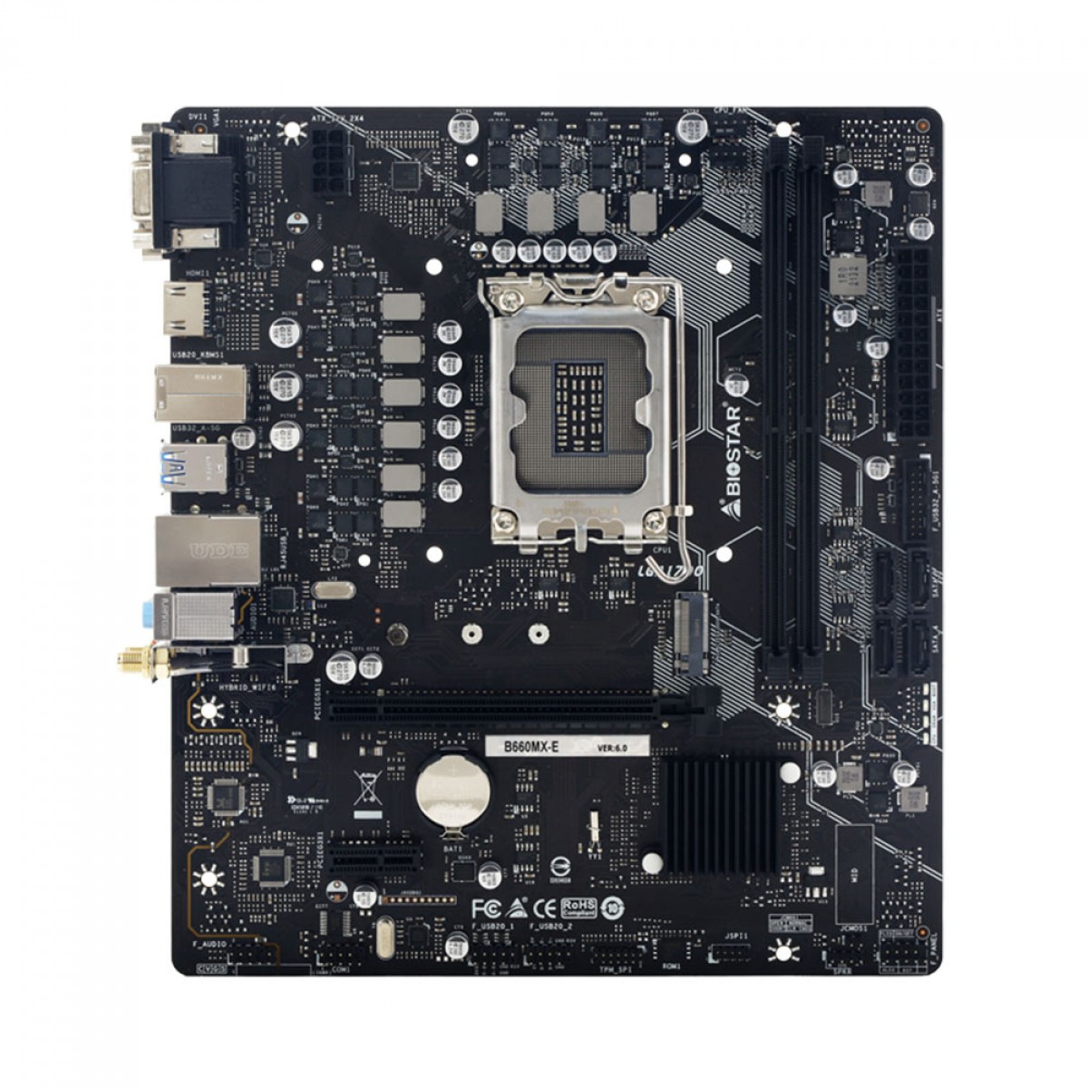 Placa Mãe Biostar B660MX-E, Chipset B660, Intel LGA 1700, mATX, DDR4