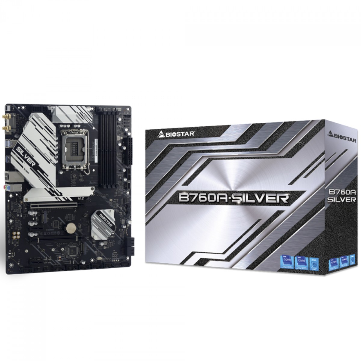 Placa Mãe Biostar B760A-Silver, Chipset B760, Intel LGA 1700, ATX, DDR5
