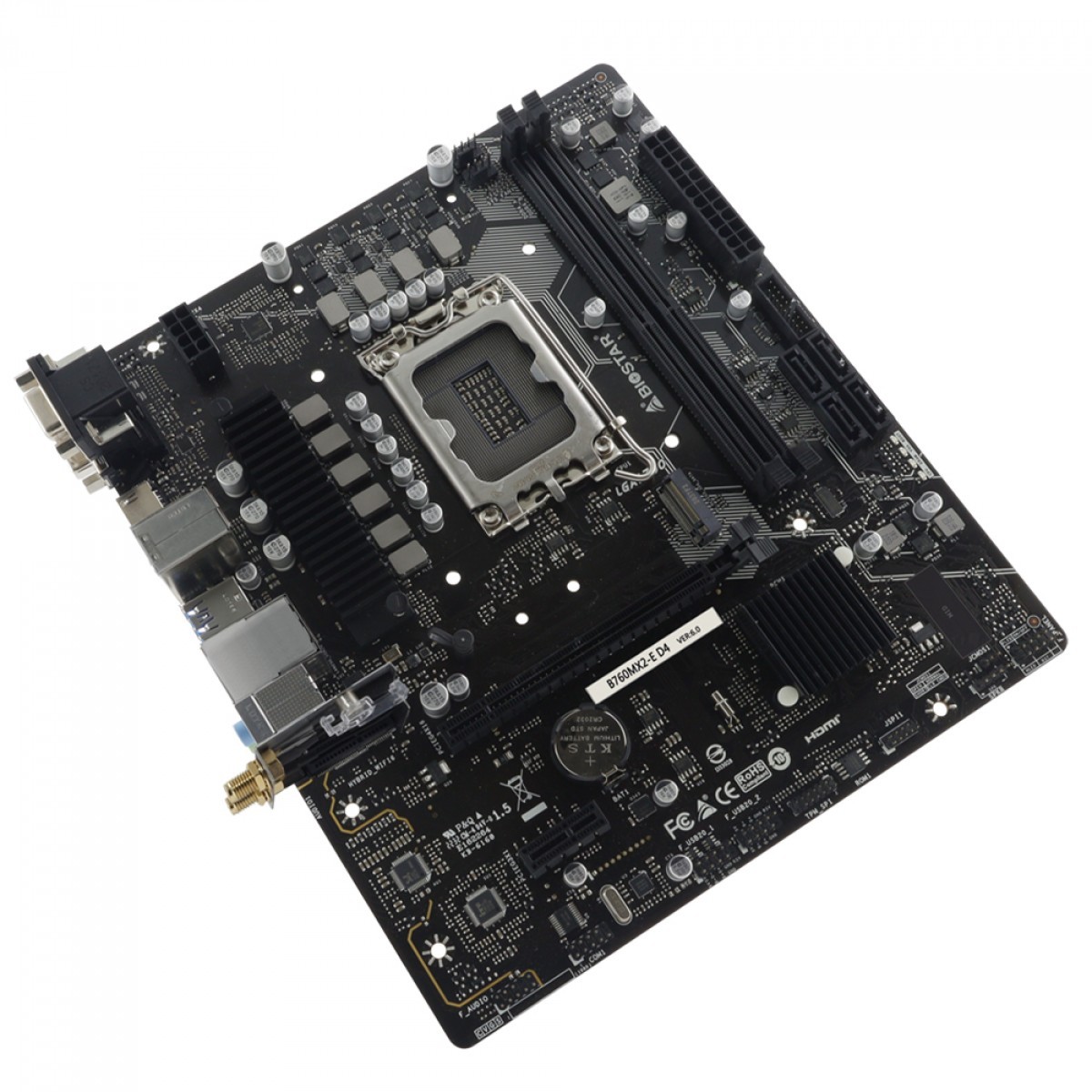 Placa Mãe Biostar B760MX2-E D4, Chipset B760, Intel LGA 1700, MATX, DDR4, Preto