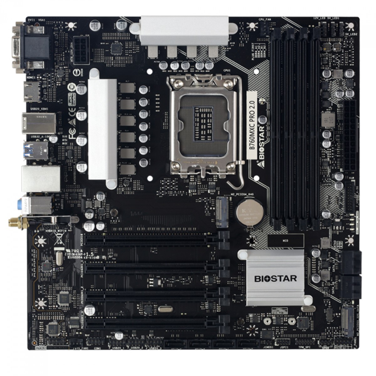 Placa Mãe Biostar B760MXC PRO 2.0, Chipset B760, Intel LGA 1700, MATX, DDR4