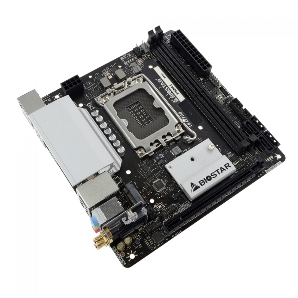 Placa Mãe Biostar B760NH-E, Chipset B760, Intel LGA 1700, Mini-ITX, DDR5